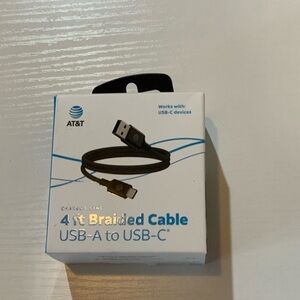 Black Braided USB-A to USB-C Cable